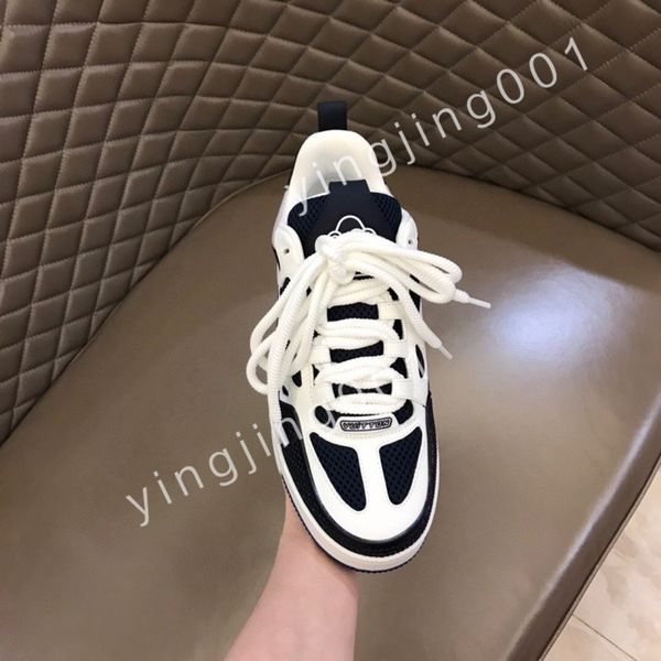 

2023 designer men causal shoes fashion woman leather lace up platform sole sneakers white black mens women