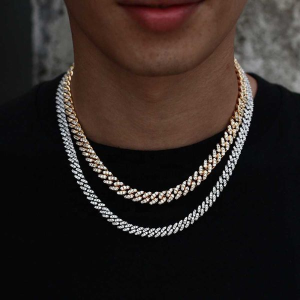 

mister jewelry 6mm vvs 925 solid sterling silver mossinate diamond cuban chain