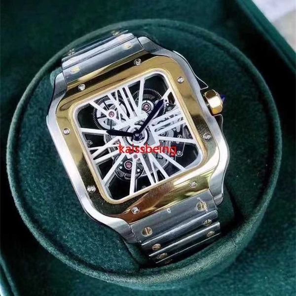 

watches carti new arrival watch man classic quartz movement men designer stainless steel bracelet arrivals wristwatch gift skeleto kisn face, Slivery;golden