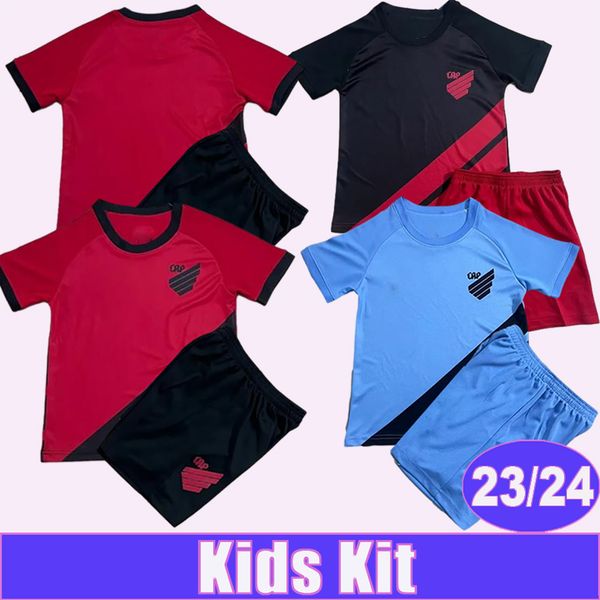 

2324 athletico paranaense kids kit soccer jerseys vitor bueno d. terans l. cittadini roque christian pablo home away 3rd child suit short sl, Black