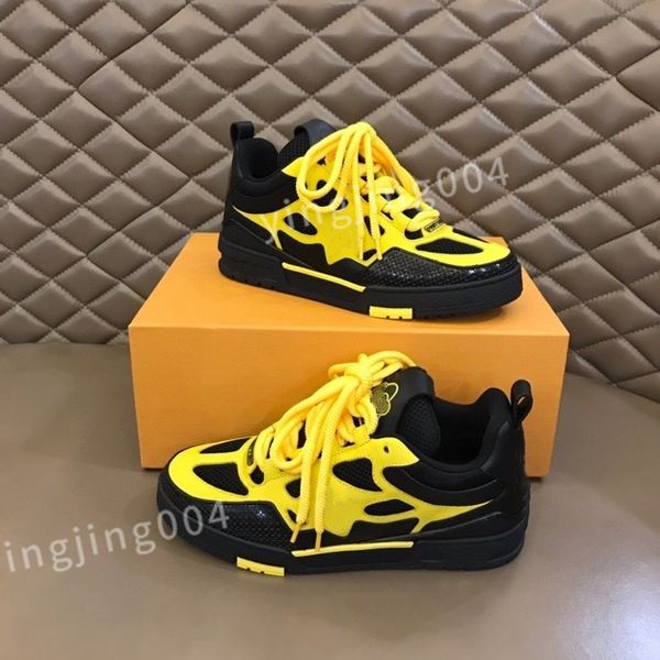 

2023 new luxury fashion men's sports shoes elegant sports shoes women's perfect calfskin shoes white black leather leisure walking