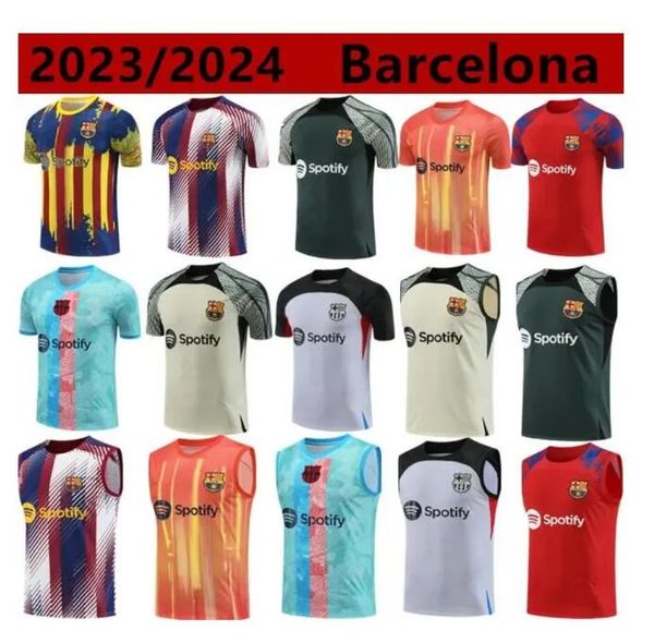 

23/24 barcelona tracksuit soccer jersey barcelona set training suit jersey 23/24 short sleeve football shirt uniform chandal sweatshirt, Black