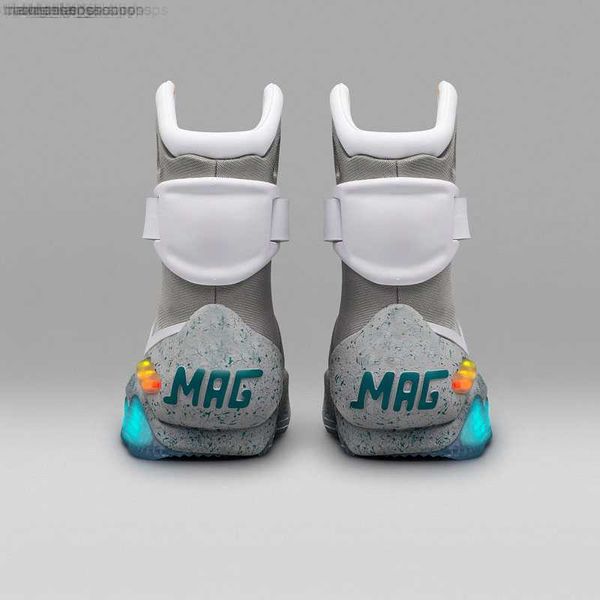 

2023 back to the future automatic laces air mag sneakers marty mcfly's led shoes back to the future glow in dark gray mcflys, Black