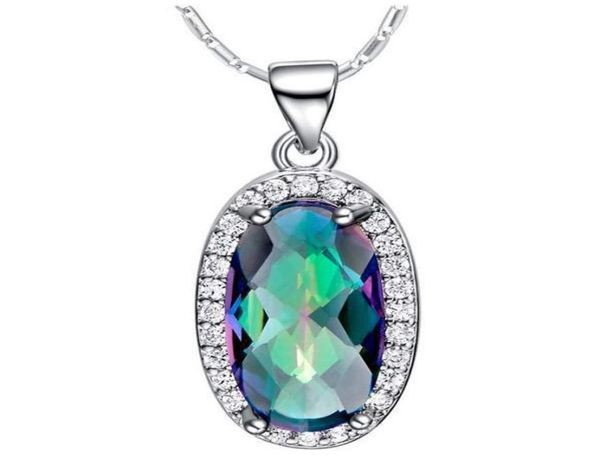 

luckyshine 925 silver unique mystical queen gorgeous fine rainbow mystic z elegant women zircon necklaces pendant 815mm8843780