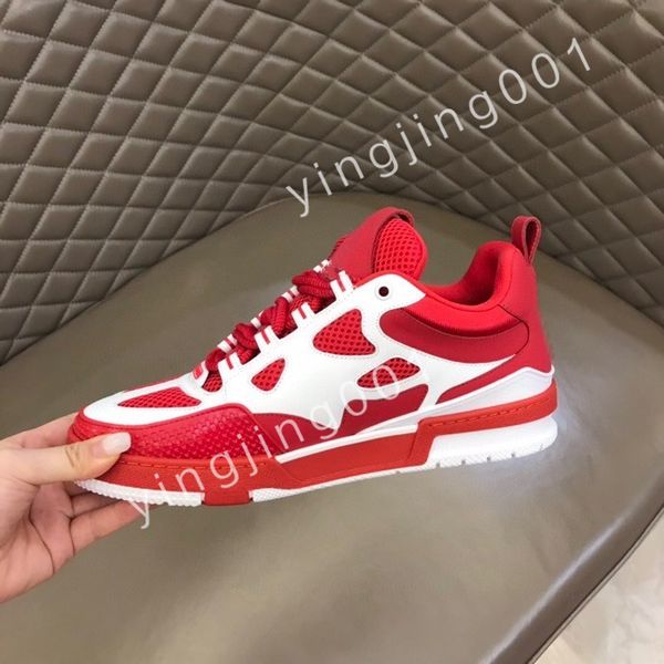 

r men causal shoes fashion woman leather lace up platform sole sneakers white black mens women