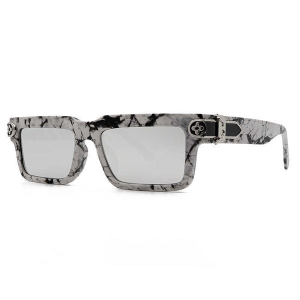 

20270 new net red sunglasses female marble sunglasses, White;black
