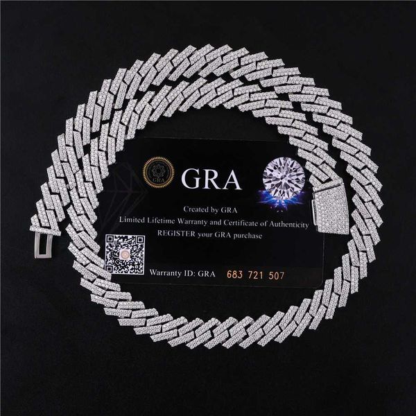 

miami 925 sterling silver moissanite vvs cuban link necklaces diamond