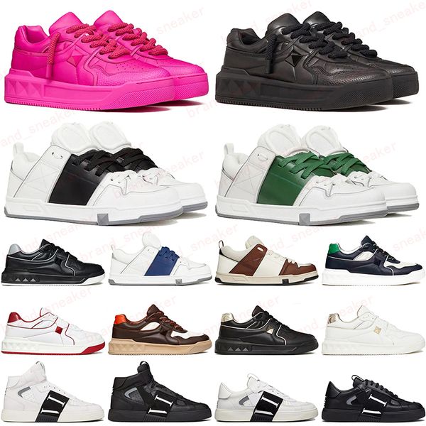 

designer one stud low sneakers vl7n sneakers open skate casual shoes men women dress shoe leather low-calfskin dhgate sports sports trainers, Black