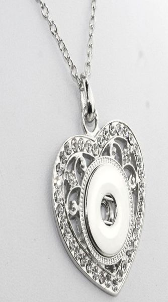 

papa snap 60cm chain retro heart 18mm snap button snap button snaps necklace pendants ginger women charm jewelry ps07555070124, Silver