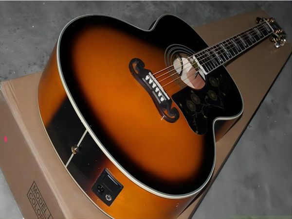

wholesale sj200 acoustic dreadnought guitar vintage sunburst color + fishman presys blend pickups