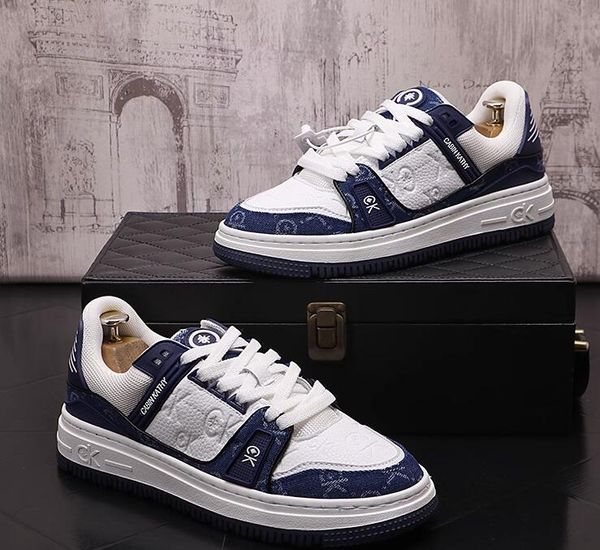 

designer men printed platform sneakers shoes designer white increase men's dress shoes flats lace-up comfort loafers, Black