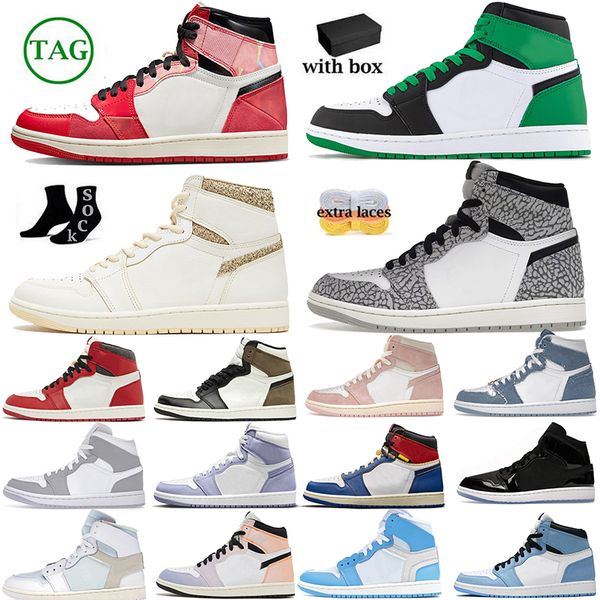 

with box retros jumpman 1 basketball shoes men women 1s high og lost found spider verse jordens1 bred patent lucky green mens trainer outdoo