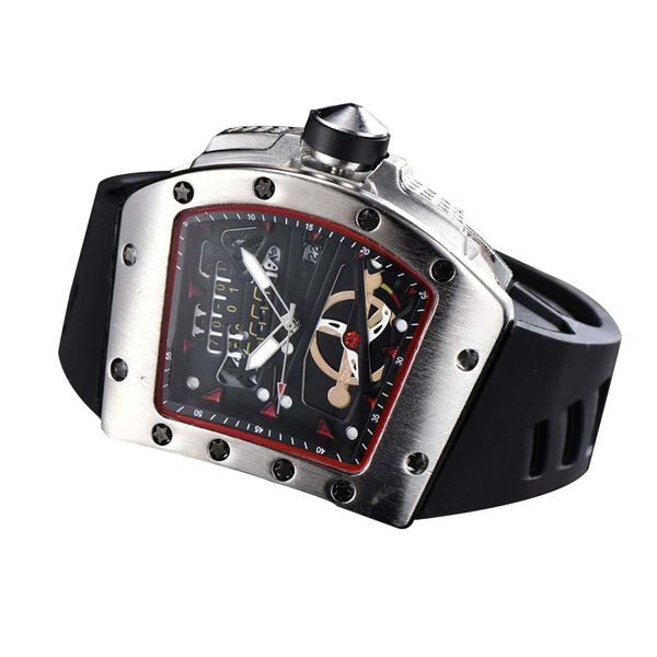 

new fashion selling men's watches hollow silica gel band quartz watch men's watches wholesale, Slivery;brown