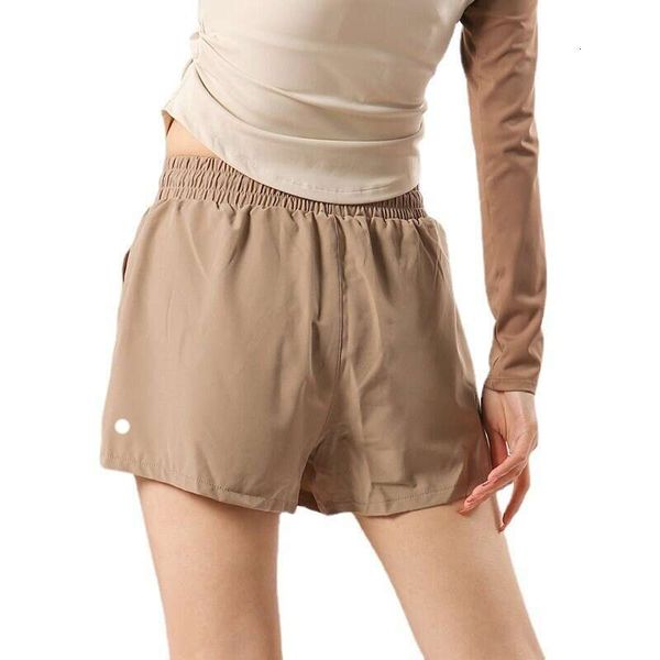 

lulus y shorts liner elasticband pocket sports drawstring shorts women's loose summer quick dry running fitness pants anti light fake t, White;red
