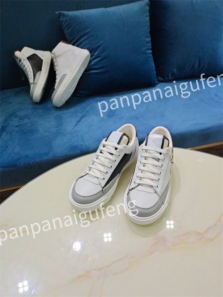 

2023 r flat sneaker trainer casual shoes leather white overlays fashion platform men's womens sneakers size 35-46, Black