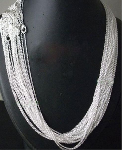 

promotions 925 sterling silver rolo chain necklace for women pendant size 1mm 16 18 20 22 24inchfashion jewelry2260007