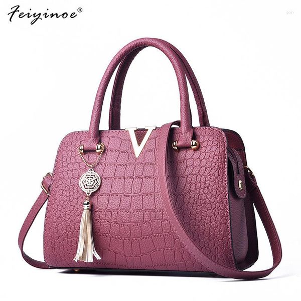 

shoulder bags female bag autumn/winter embossed handbag tassel pendant one inclined