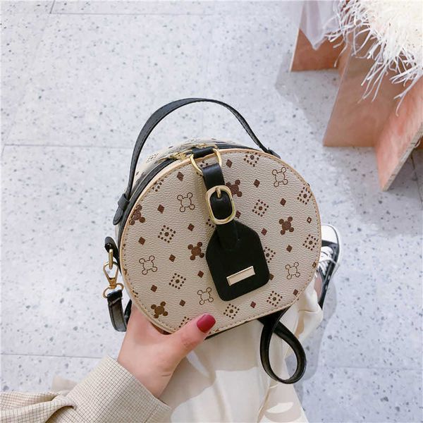 

bag new fashion net red versatile small round bag women's messenger bag fashion foreign style portable round cake bag