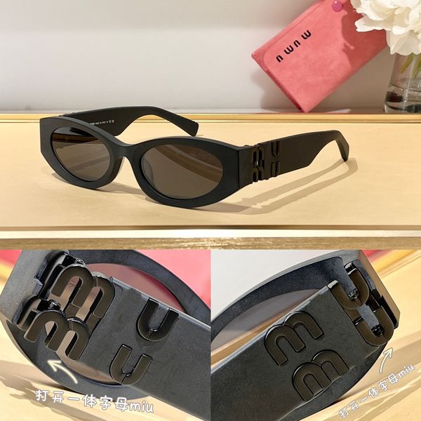 

oval miu sunglasses for men and women designers vintage glasses plate high beauty sunglasses with box, White;black