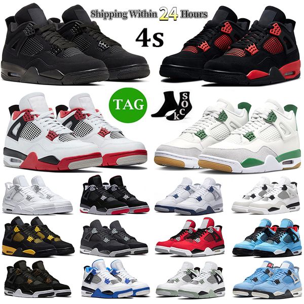 

jumpman 4 basketball shoes men women 4s black cat military black royalty bred red thunder white oreo university blue mens trainers sport sne