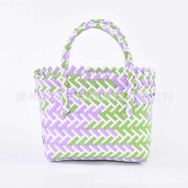 

new diy accessories plastic handbag simple lady shopping bag summer hand woven bag