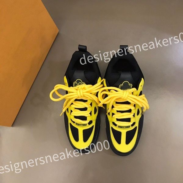 

luxury designer men shoes sneakers calfskin trainers basketball white grey thick bottom sneakers leather platform shoe, Black