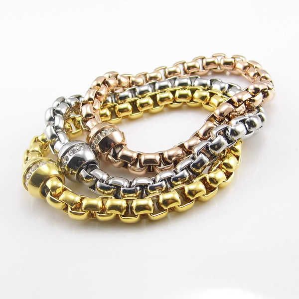 

jewelry stainless steel bracelet gold rose gold / steel 3 colors optional steel magnet buckle bracelet, Black