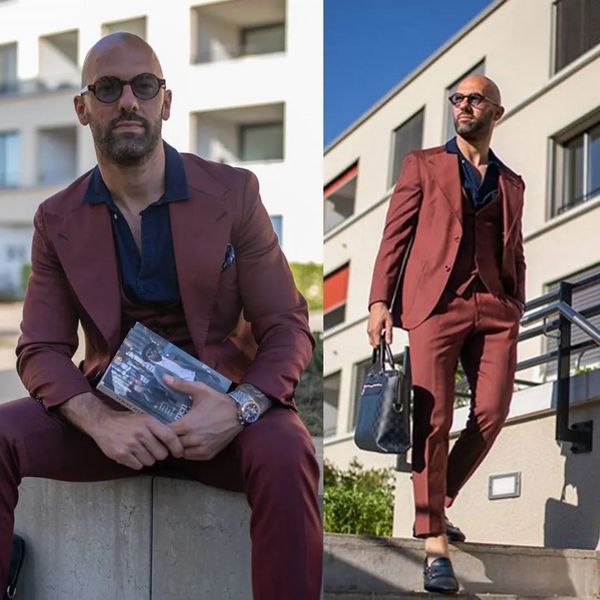 

new formal mens wedding tuxedos two button slim fit wear business party prom men blazer suit jacket pants, Black;gray