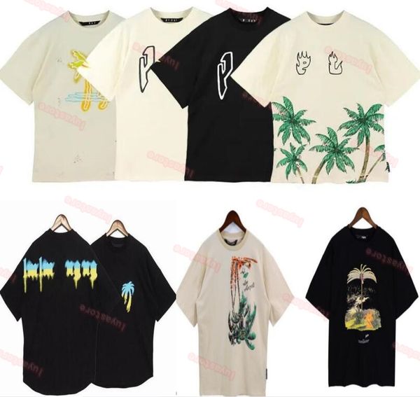 

mens t-shirt graffiti tees palms palmangel city designer limited inkjet graffiti letter printing men's women's sailboat short-slee, White;black