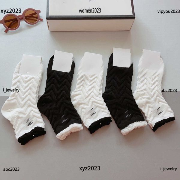 

designer women sock wave stripe design girl socks letter printing lady hosiery stockings #including box, Black;white