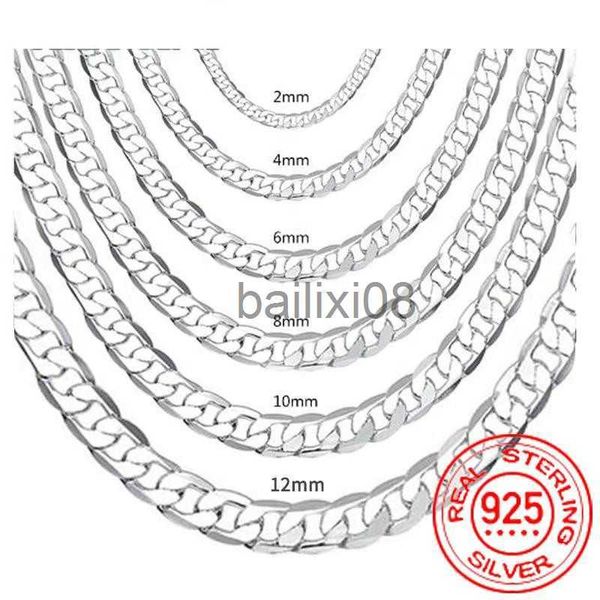 

pendant necklaces men's 925 sterling silver neckle 2/4/6/8/10/12mm 40-75cm fe chain neckle lobster clasp men and women engagement jewel