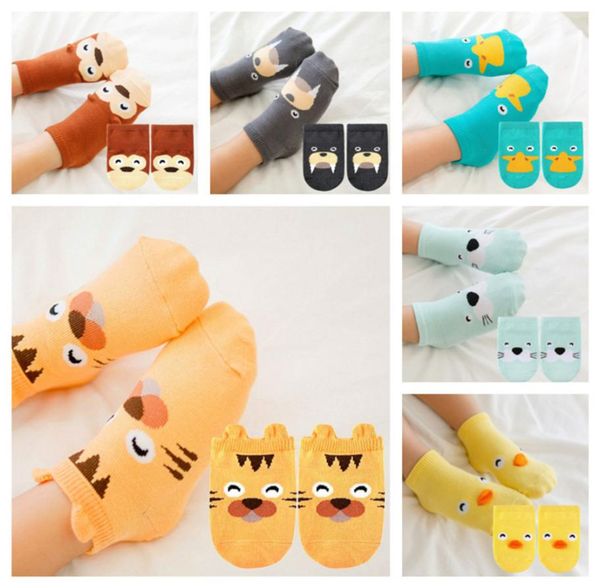 

04y baby kids socks animals print cotton sock infant korean cartoon non slip socks for boys girls toddler newborn children slippe9468440, Pink;yellow