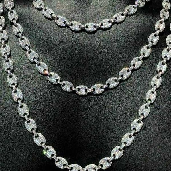 

8mm thick custom link iced out s925 sterling silver moissanite cuban link chain