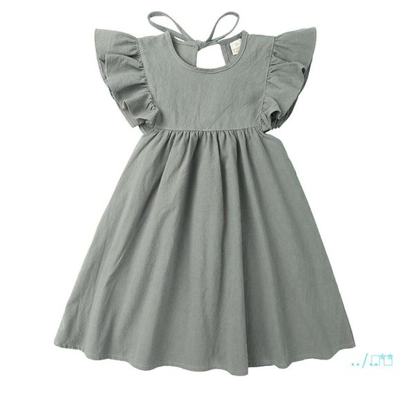 

cute dress clothes baby designer clothes girls dresses summer girls solid color children kids skirts 2 color princess dress c6611207, Red;yellow