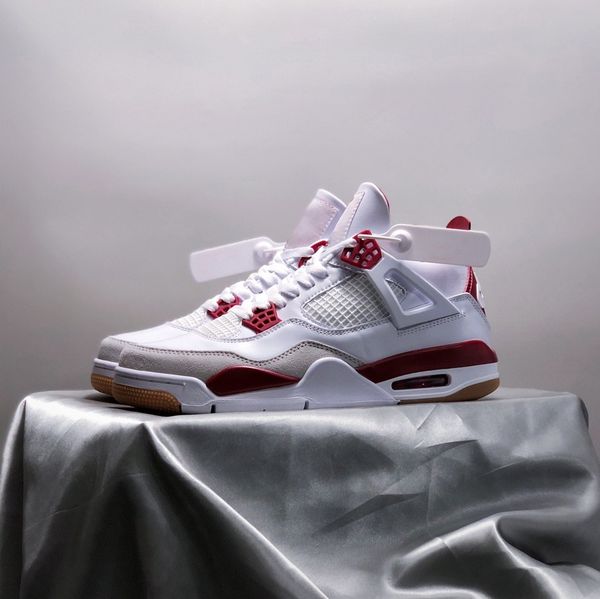 

2023 authentic sb 4s basketball shoes jumpman 4 fire red white grey men women lifestyle athletic sports sneakers