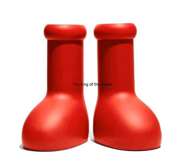 

astro boy boot men women designer mschf boots rain boot big red boot thick bottom non-slip booties rubber platform bootie fashion shoes with, Black