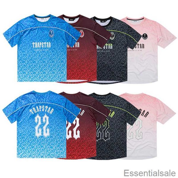 

jersey trapstar football designer mens shirt mesh short sleeve blue no.22 sportswear t-shirt leisure trend street fashion j4sv, White;black