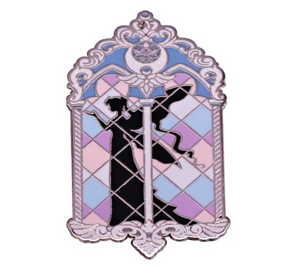 

magic girl brooch enamel pin pastel glass window badge moon princess lapel pin3851315, Blue