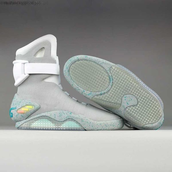 

limited sale automatic laces shoes air mag sneakers marty mcfly's led back to the future glow in the dark gray mcflys man uk 6-12, Black