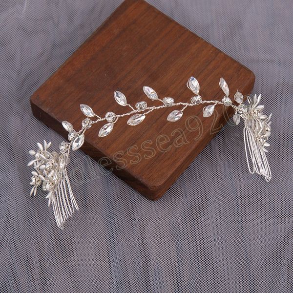 

bridal rhinestone haircomb exquisite elegant luxurious rhinestone bridal headwear for wedding women diadem hair clips tiaras, Slivery;golden