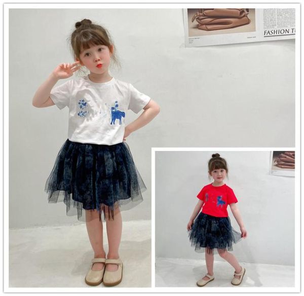 

boys girls clothing sets designer kids princess outfts summer children letter printed short sleeve tee shirts shorts skirts 2pcs c1626940, White