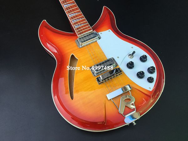 

custom 12-string electric guitar ricken 381 basswood body rosewood fretboard tail 'tail' tail sunburst color fast shipping