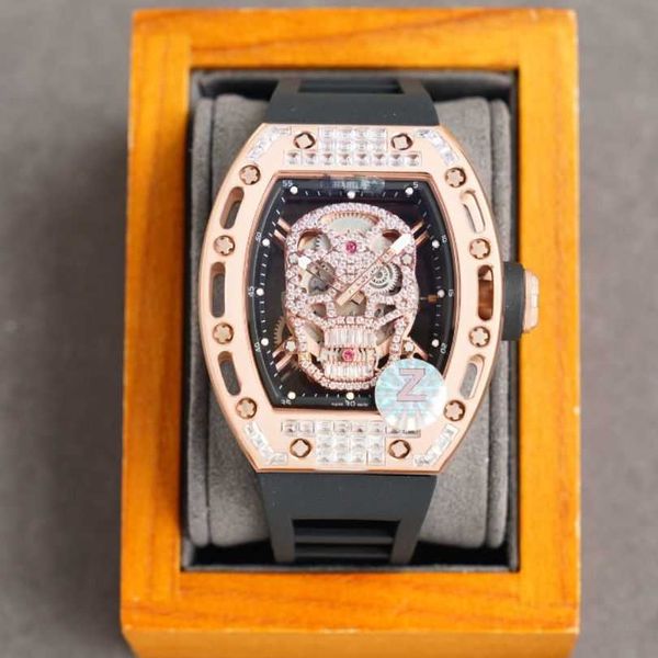

ri luxury cha designer rd wrist movement watches rm052 eur tourbillon 87su mens montre moissanite watch diamond women 8m, Slivery;brown