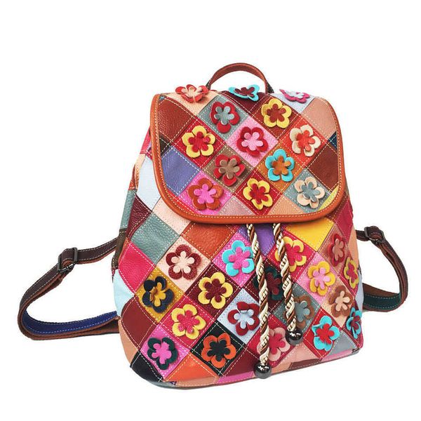

backpack style new color matching diamond checkered women's bag cowhide backpack backpack style floral bucket style bag 230619
