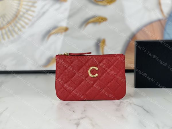 

2023 new luxury designer coin purse zip coin wallets fashion womens zero wallet classic #82365 pink and red, Red;black