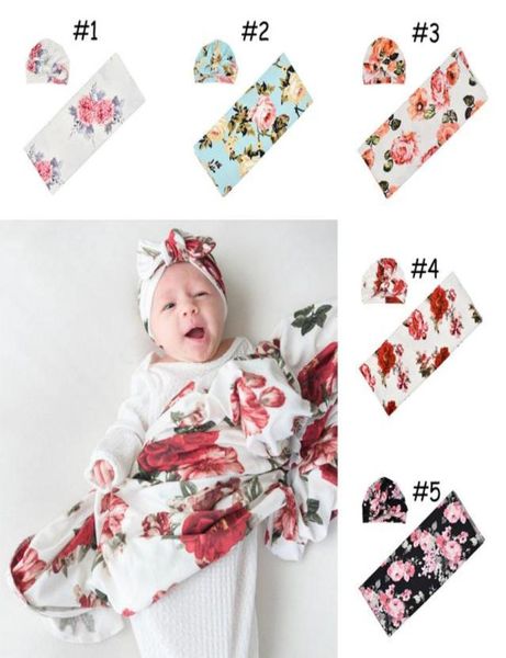 

baby swaddle blanket rabbit turban hat 2 pcs pography sleeping bags wrap ins toddler cartoon dinosaur flower print sleep sacks 8043920