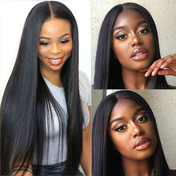 

new product straight wig 360 lace wigs for women 13x6 lace front wig human with baby hair remy brazilian, Black;brown