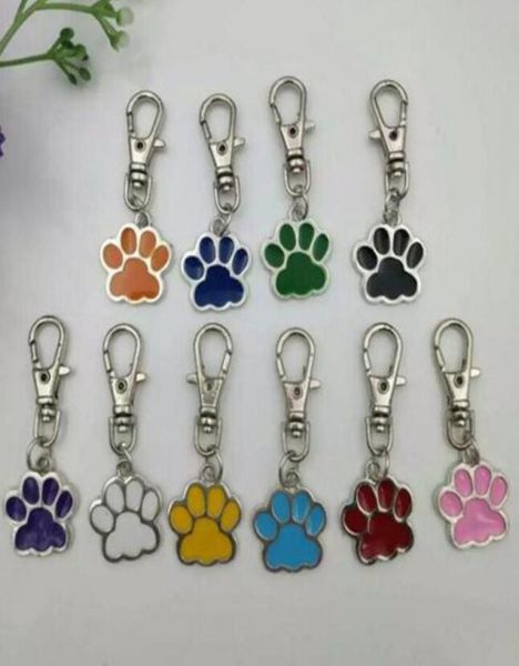 

mixed color enamel cat dog bear paw prints rotating lobster clasp key chain keyrings for keychain bag jewelry making wjl40057580591, Slivery;golden