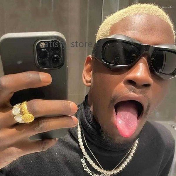 

sunglasses steampunk cycling y2k women oversize sport sun glasses for men sports goggles sunglass occhiali da sole donna, White;black