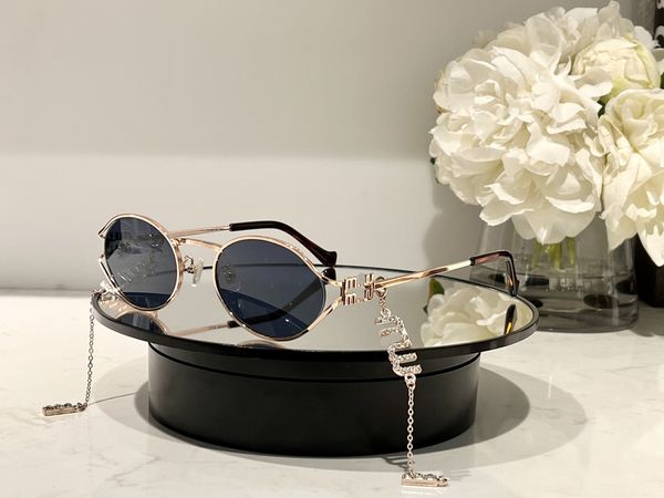 

high beauty miu sunglasses for men and women designer luxury pendant miu diamonds letter pgraphy glasses, White;black